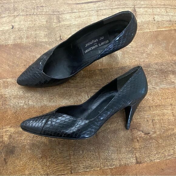 Vintage 1990’s Stuart Weitzman snakeskin pumps size 9 - Picture 1 of 7